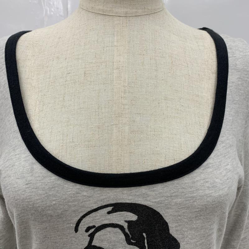 リエンダ rienda Tシャツ 長袖 ロンT FREE 無地 X キャラクター 灰 / グレー / X 黒 / ブラック / レディース USED 古着 中古 10022993