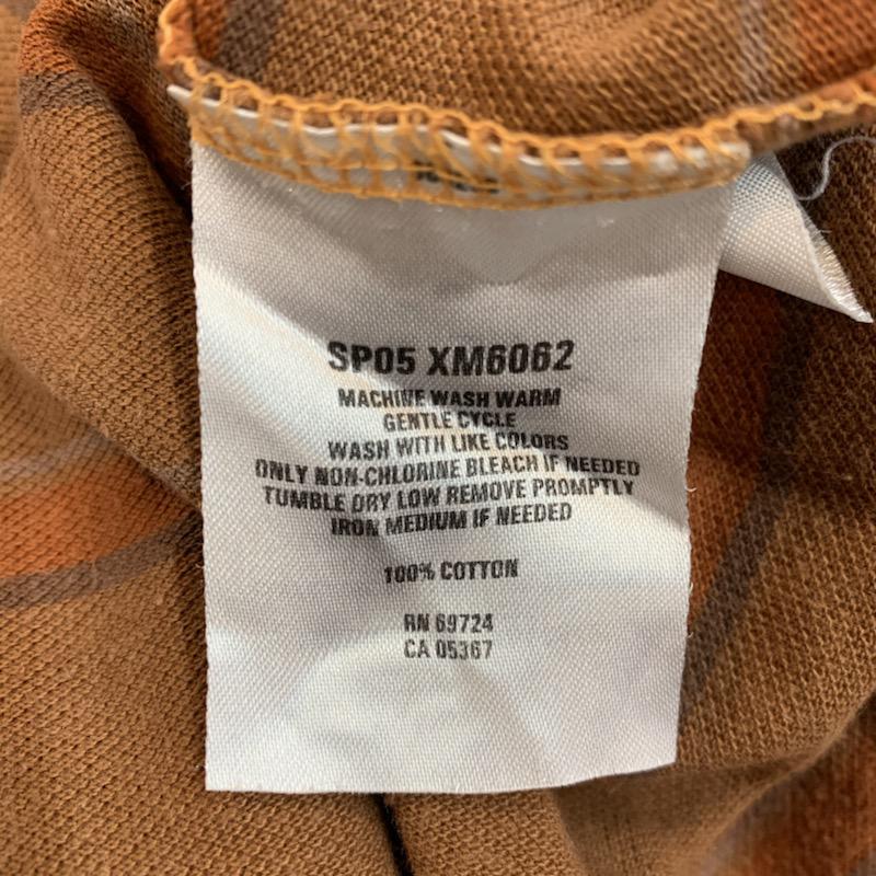 コロンビア Columbia ポロシャツ 半袖 ボーダー L ボーダー柄 茶 / ブラウン / X 橙 / オレンジ / X 灰 / グレー / メンズ USED 古着 中古 10023077