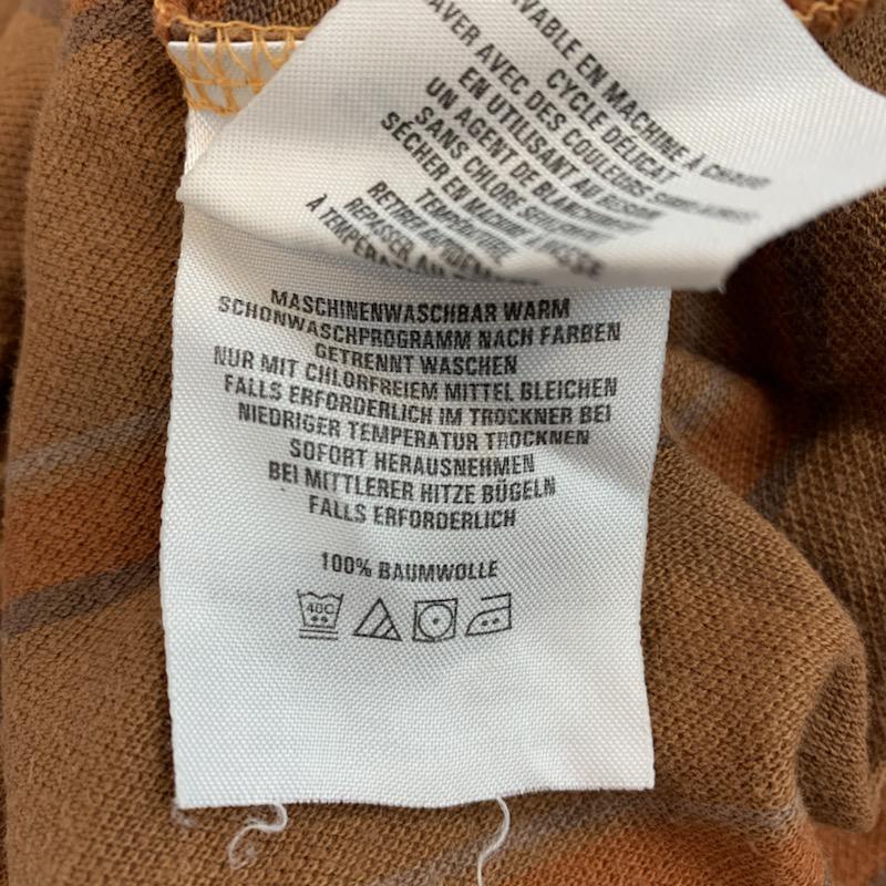 コロンビア Columbia ポロシャツ 半袖 ボーダー L ボーダー柄 茶 / ブラウン / X 橙 / オレンジ / X 灰 / グレー / メンズ USED 古着 中古 10023077