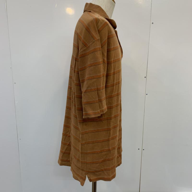 コロンビア Columbia ポロシャツ 半袖 ボーダー L ボーダー柄 茶 / ブラウン / X 橙 / オレンジ / X 灰 / グレー / メンズ USED 古着 中古 10023077