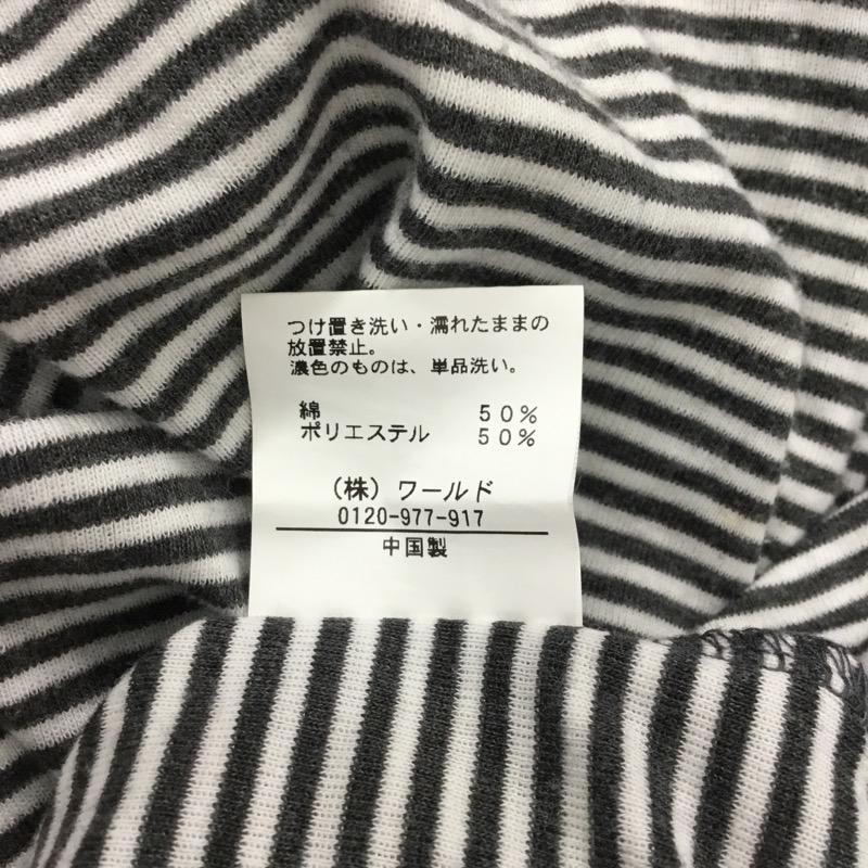 ティーケー TK Tシャツ 半袖 Vネック ボーダー 3 ボーダー柄 白 / ホワイト / X ダークグレー / ダークグレー / メンズ USED 古着 中古 10023146