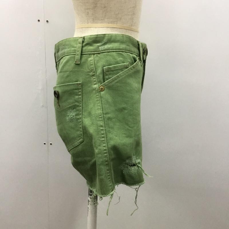 ラボラトリーワーク laboratory work パンツ ショートパンツ ショートパンツ デニム 無地 M 無地 黄緑 / イエローグリーン / レディース USED 古着 中古 10023196