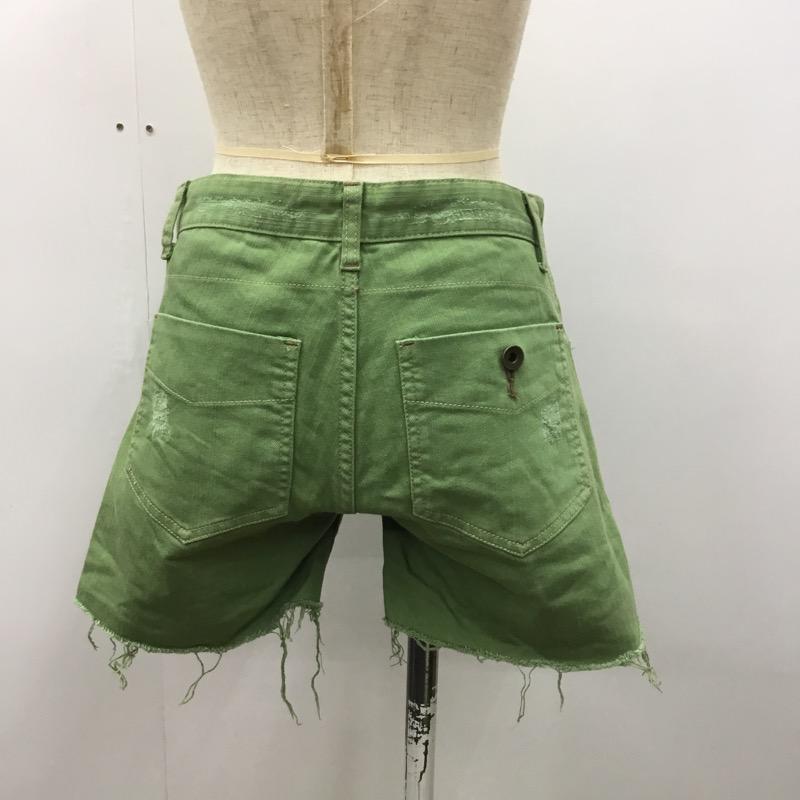 ラボラトリーワーク laboratory work パンツ ショートパンツ ショートパンツ デニム 無地 M 無地 黄緑 / イエローグリーン / レディース USED 古着 中古 10023196
