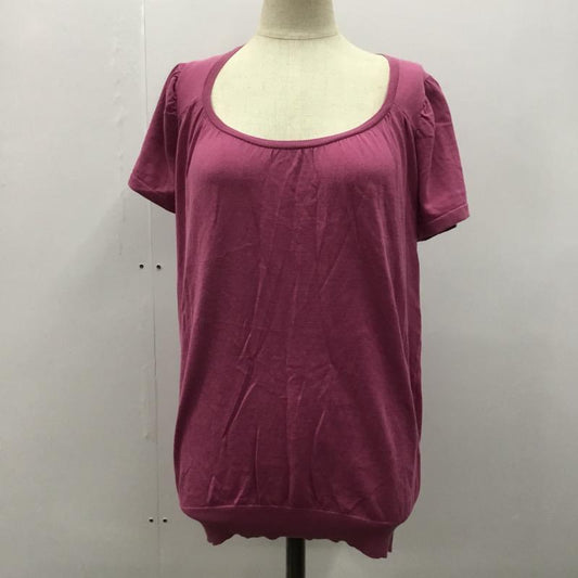 ナチュラルビューティーベーシック NATURAL BEAUTY BASIC カットソー 半袖 無地 S 無地 桃 / ピンク /  レディース USED 古着 中古 10023239