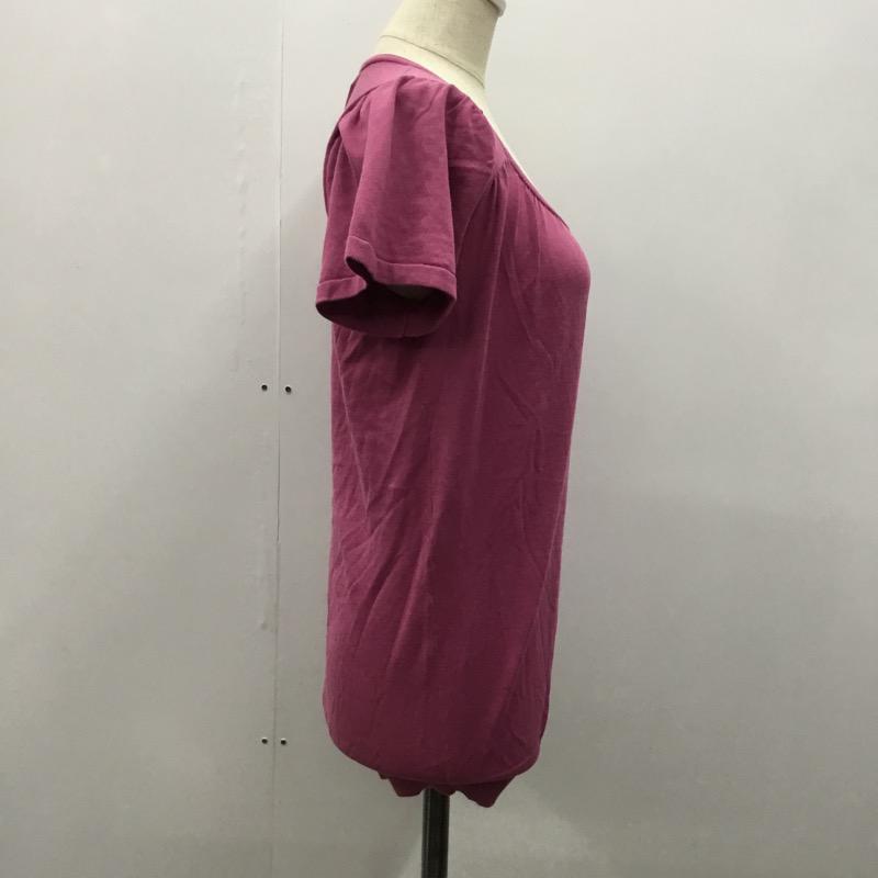 ナチュラルビューティーベーシック NATURAL BEAUTY BASIC カットソー 半袖 無地 S 無地 桃 / ピンク /  レディース USED 古着 中古 10023239