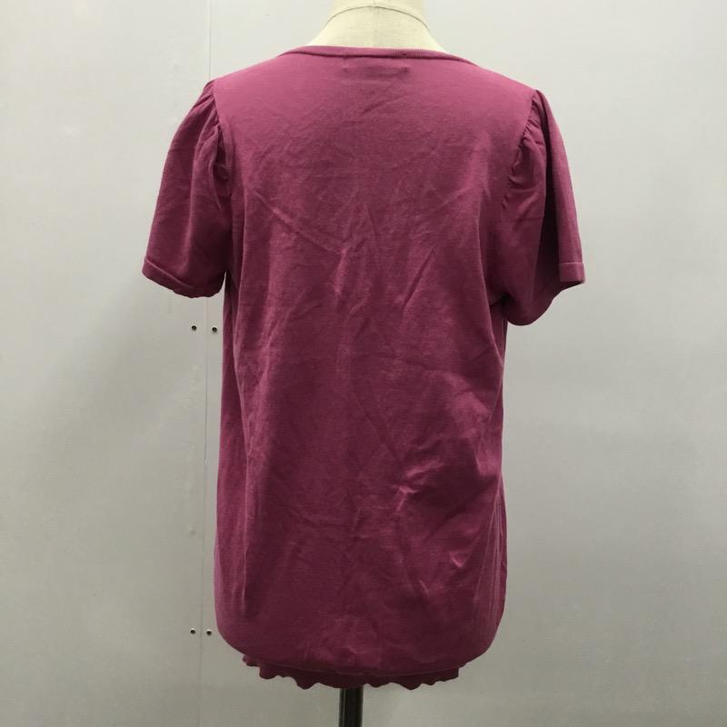 ナチュラルビューティーベーシック NATURAL BEAUTY BASIC カットソー 半袖 無地 S 無地 桃 / ピンク /  レディース USED 古着 中古 10023239