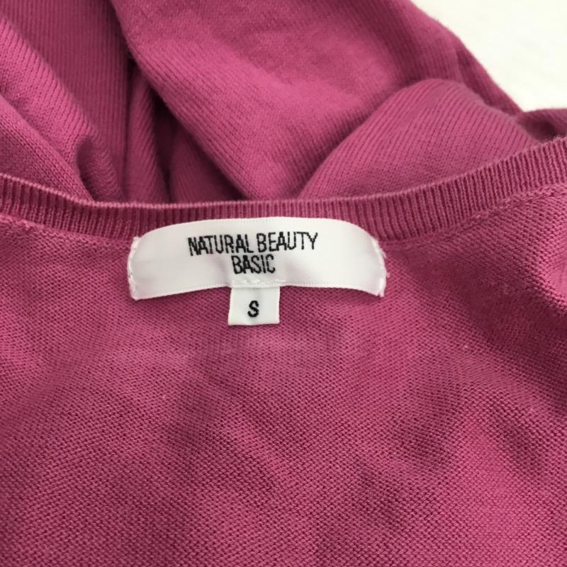 ナチュラルビューティーベーシック NATURAL BEAUTY BASIC カットソー 半袖 無地 S 無地 桃 / ピンク /  レディース USED 古着 中古 10023239
