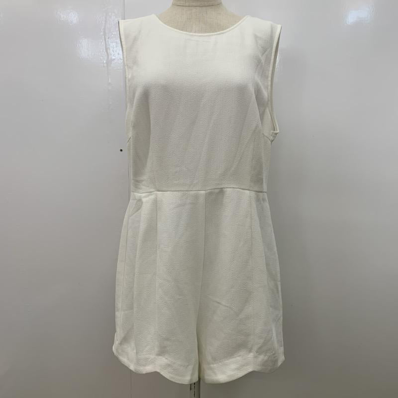 フォーエバー21 FOREVER21 ワンピース・ドレス・オールインワン サロペット オールインワン L 無地 白 / ホワイト / レディース USED 古着 中古 10023354