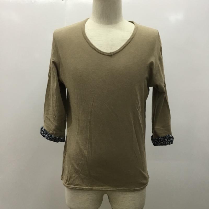 レイジブルー RAGEBLUE カットソー 七分袖 ロンT 無地 花柄 M 無地 カーキ / カーキ / メンズ USED 古着 中古 10023378