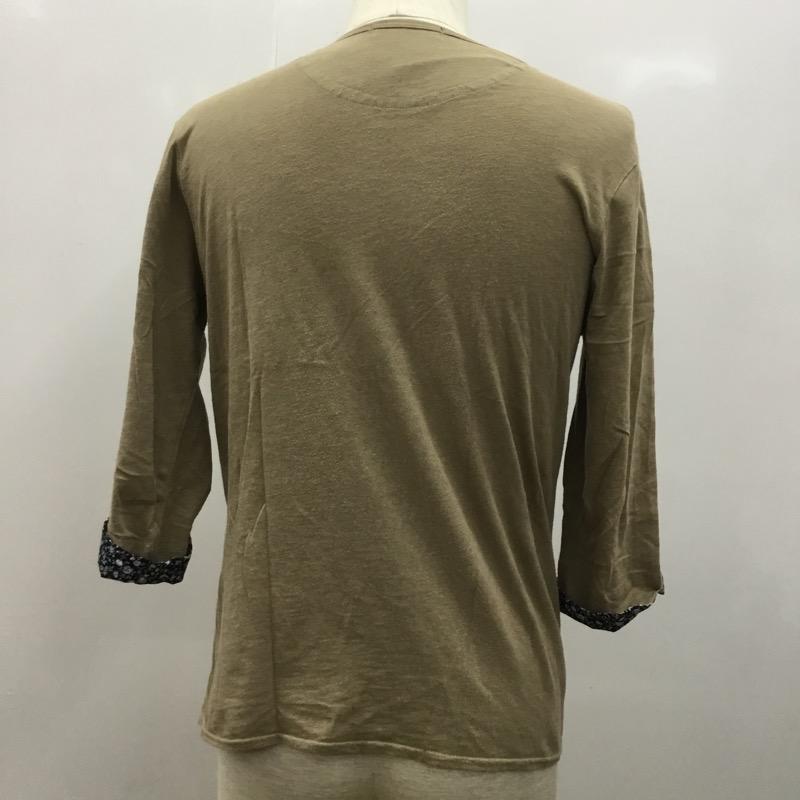 レイジブルー RAGEBLUE カットソー 七分袖 ロンT 無地 花柄 M 無地 カーキ / カーキ / メンズ USED 古着 中古 10023378