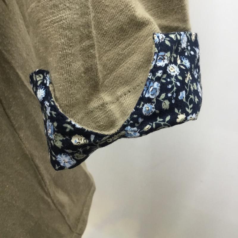 レイジブルー RAGEBLUE カットソー 七分袖 ロンT 無地 花柄 M 無地 カーキ / カーキ / メンズ USED 古着 中古 10023378