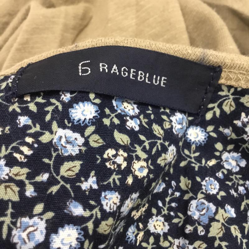 レイジブルー RAGEBLUE カットソー 七分袖 ロンT 無地 花柄 M 無地 カーキ / カーキ / メンズ USED 古着 中古 10023378
