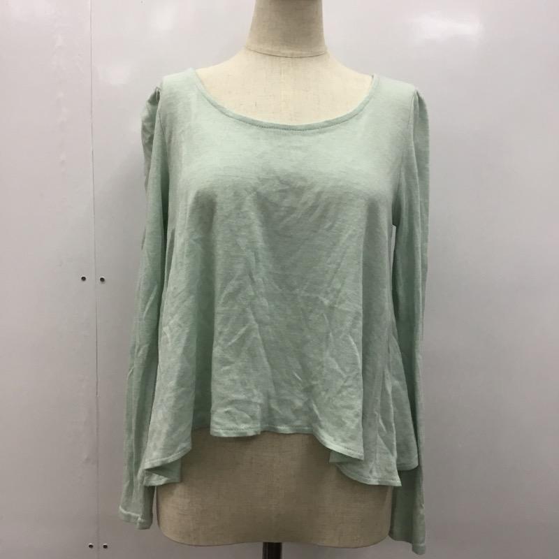 ラボラトリーワーク laboratory work カットソー 長袖 無地 M 無地 薄緑 / ライトグリーン /  レディース USED 古着 中古 10023389