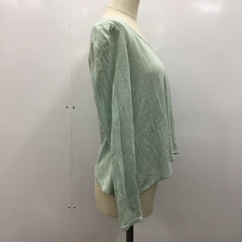 ラボラトリーワーク laboratory work カットソー 長袖 無地 M 無地 薄緑 / ライトグリーン /  レディース USED 古着 中古 10023389