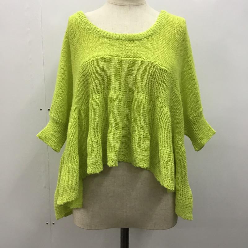 マーキュリービヨン MERCURYByon カットソー 七分袖 サマーセーター 無地 FREE 無地 黄緑 / イエローグリーン /  レディース USED 古着 中古 10023392