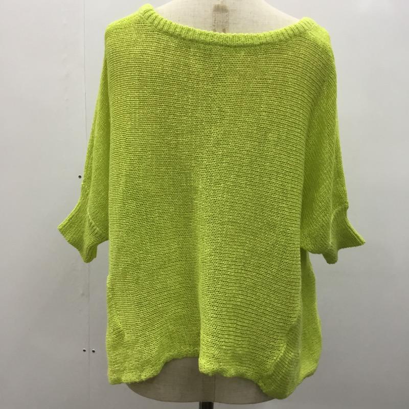 マーキュリービヨン MERCURYByon カットソー 七分袖 サマーセーター 無地 FREE 無地 黄緑 / イエローグリーン /  レディース USED 古着 中古 10023392