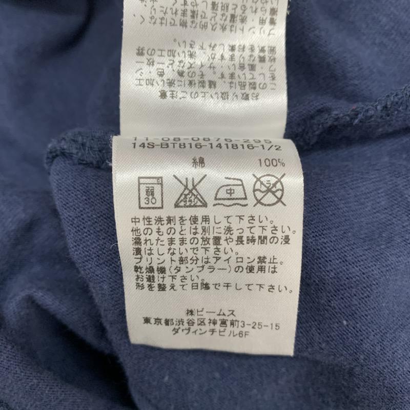 ビームス BEAMS Tシャツ 半袖 無地 ロゴ プリント M 無地 X ロゴ、文字 X プリント 紺 / ネイビー / メンズ USED 古着 中古 10023402