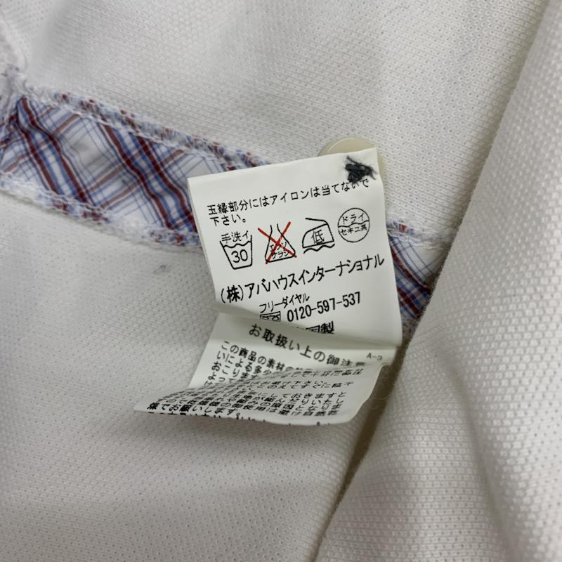 アバハウス ABAHOUSE ポロシャツ 半袖 無地 3 無地 白 / ホワイト / メンズ USED 古着 中古 10023404