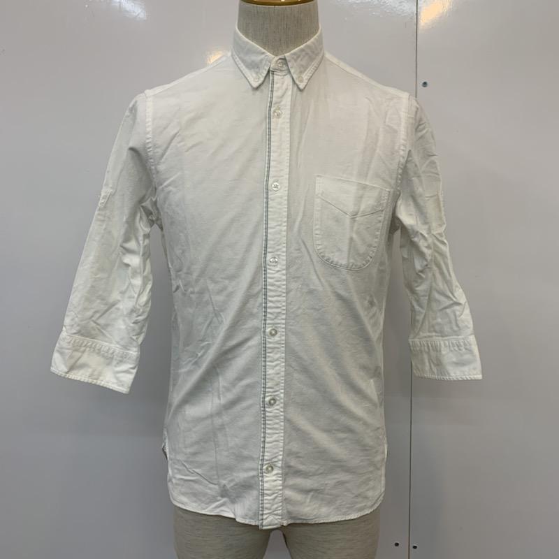 コーエン coen シャツ、ブラウス 七分袖 シャツ ボタンダウン S 無地 白 / ホワイト / メンズ USED 古着 中古 10023413