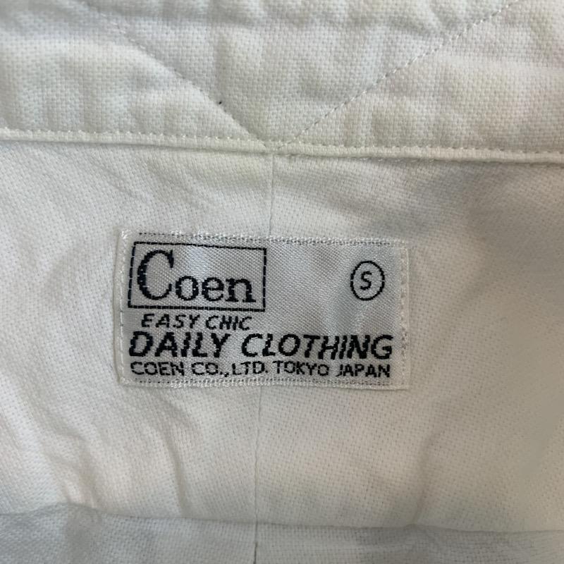 コーエン coen シャツ、ブラウス 七分袖 シャツ ボタンダウン S 無地 白 / ホワイト / メンズ USED 古着 中古 10023413