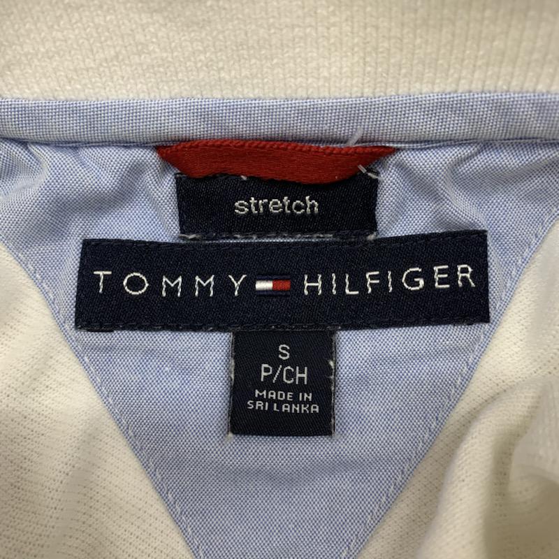 トミーヒルフィガー TOMMY HILFIGER ポロシャツ 半袖 無地 ワンポイント S 無地 X ワンポイント 白 / ホワイト / メンズ USED 古着 中古 10023450