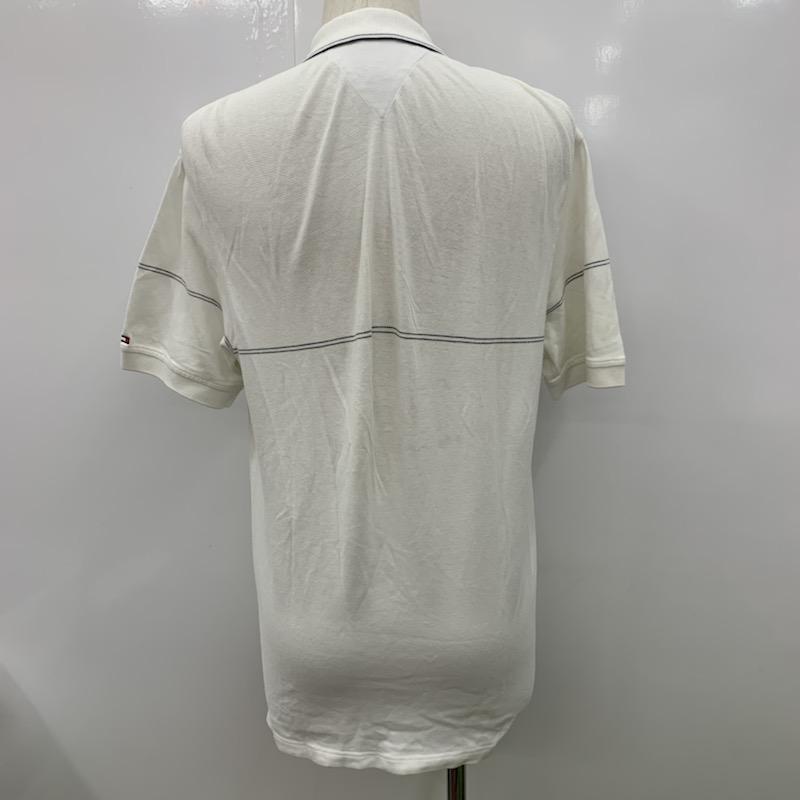 トミーヒルフィガー TOMMY HILFIGER ポロシャツ 半袖 無地 ワンポイント S 無地 X ワンポイント 白 / ホワイト / メンズ USED 古着 中古 10023450