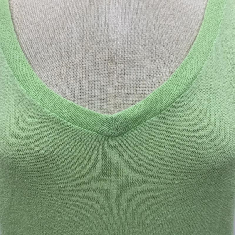 ハリウッドランチマーケット HOLLYWOOD RANCH MARKET カットソー  半袖 カットソー Vネック 2 無地 緑 / グリーン /  レディース USED 古着 中古 10023485