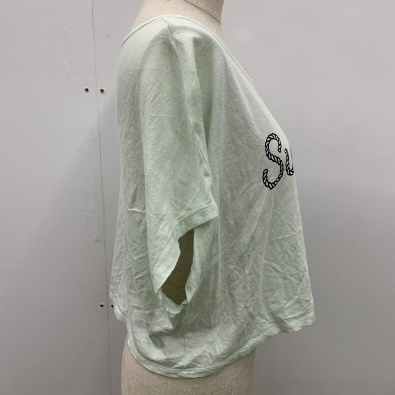 アースミュージックアンドエコロジー earth music&ecology Tシャツ 半袖 Tシャツ ショート丈 ロゴ FREE 無地 緑 / グリーン / レディース USED 古着 中古 10023488