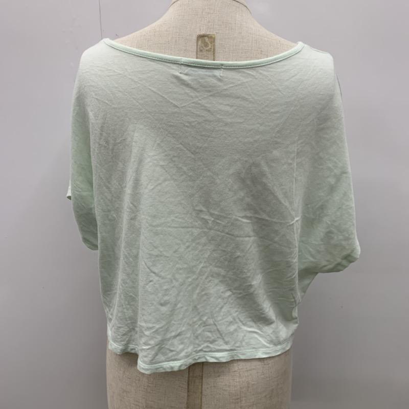 アースミュージックアンドエコロジー earth music&ecology Tシャツ 半袖 Tシャツ ショート丈 ロゴ FREE 無地 緑 / グリーン / レディース USED 古着 中古 10023488