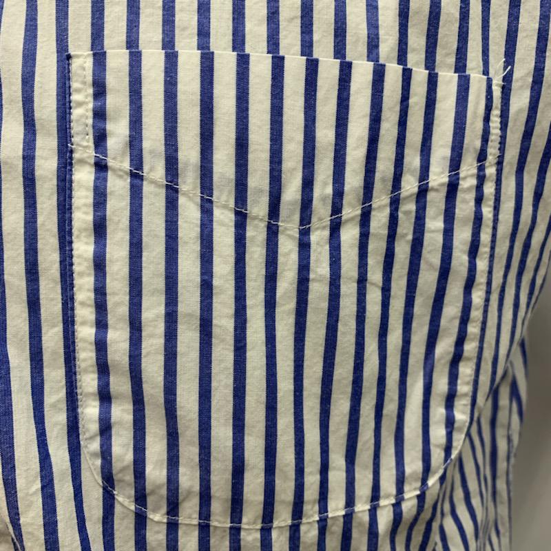グリーンレーベルリラクシング green label relaxing シャツ、ブラウス 半袖 ストライプ M ストライプ 白 / ホワイト / X 水色 / ライトブルー / メンズ USED 古着 中古 10023526