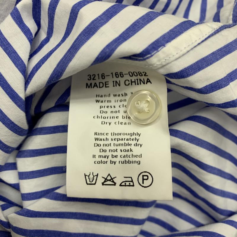 グリーンレーベルリラクシング green label relaxing シャツ、ブラウス 半袖 ストライプ M ストライプ 白 / ホワイト / X 水色 / ライトブルー / メンズ USED 古着 中古 10023526