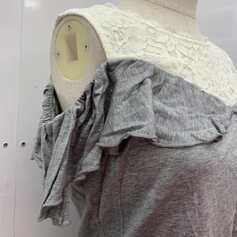 ジルスチュアート JILLSTUART カットソー  半袖カットソー FREE 無地 灰 / グレー /  レディース USED 古着 中古 10023642
