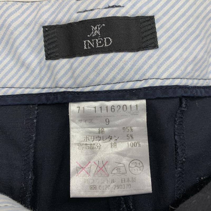 イネド INED パンツ クロップドパンツ 9 無地 紺 / ネイビー / レディース USED 古着 中古 10023672