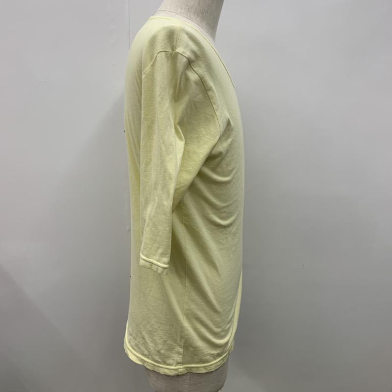 ハレ HARE カットソー 七分袖 無地 M 無地 黄 / イエロー / メンズ USED 古着 中古 10023681