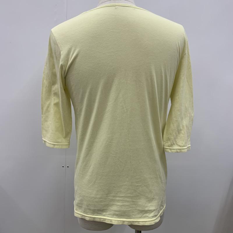 ハレ HARE カットソー 七分袖 無地 M 無地 黄 / イエロー / メンズ USED 古着 中古 10023681