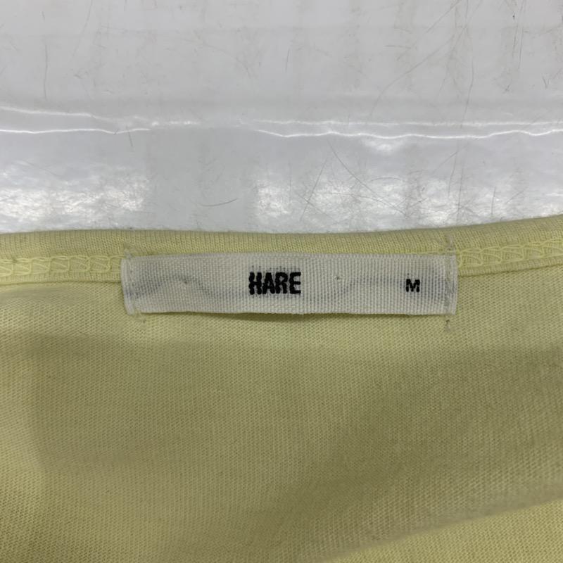 ハレ HARE カットソー 七分袖 無地 M 無地 黄 / イエロー / メンズ USED 古着 中古 10023681