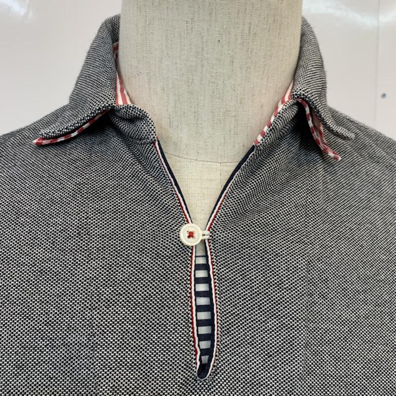 ザショップティーケーミクスパイス THESHOPTKMIXPICE ポロシャツ 半袖 2重襟 無地 チェック M 無地 X チェック 灰 / グレー / メンズ USED 古着 中古 10023710