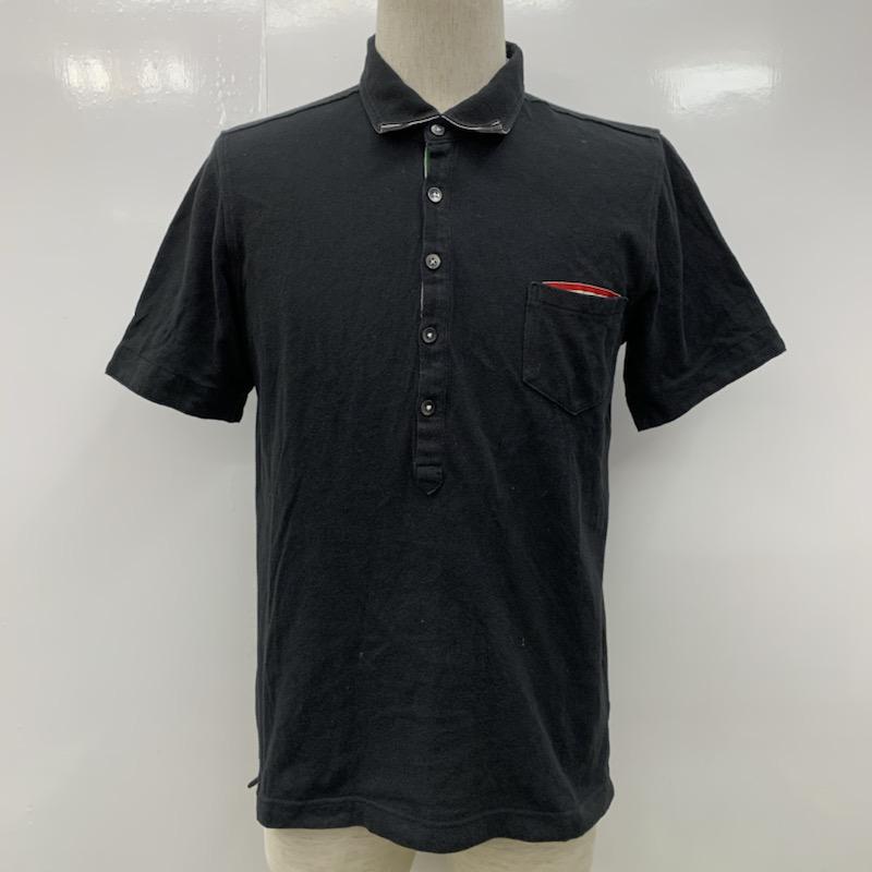 アバハウス ABAHOUSE ポロシャツ 半袖 無地 4 無地 黒 / ブラック / メンズ USED 古着 中古 10023711