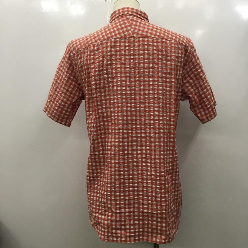 グローバルワーク GLOBAL WORK シャツ、ブラウス チェックシャツ 半袖 XL チェック 白 / ホワイト / X 橙 / オレンジ / メンズ USED 古着 中古 10023718