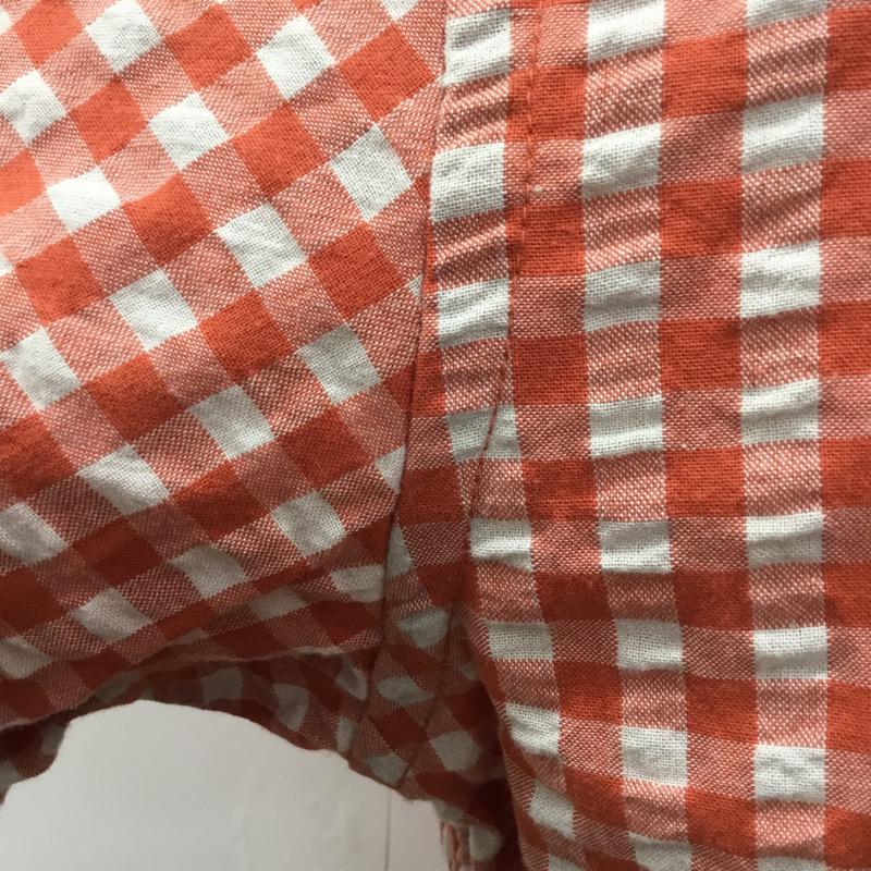 グローバルワーク GLOBAL WORK シャツ、ブラウス チェックシャツ 半袖 XL チェック 白 / ホワイト / X 橙 / オレンジ / メンズ USED 古着 中古 10023718