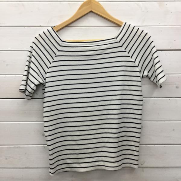 レトロガール RETRO GIRL Tシャツ Tシャツ ボーダー ラグランスリーブ M ボーダー柄 白 / ホワイト / X 紺 / ネイビー / レディース USED 古着 中古 10023728