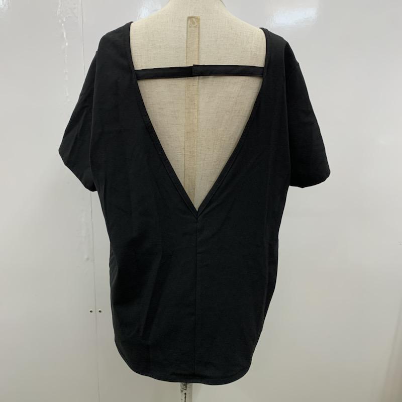 フラフィム Fluffym カットソー 半袖 無地 M 無地 黒 / ブラック /  レディース USED 古着 中古 10023734