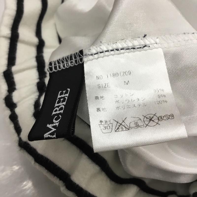 セシルマクビー CECIL McBEE スカート ミニスカート ボーダー M ボーダー柄 白 / ホワイト / X 黒 / ブラック / レディース USED 古着 中古 10023754