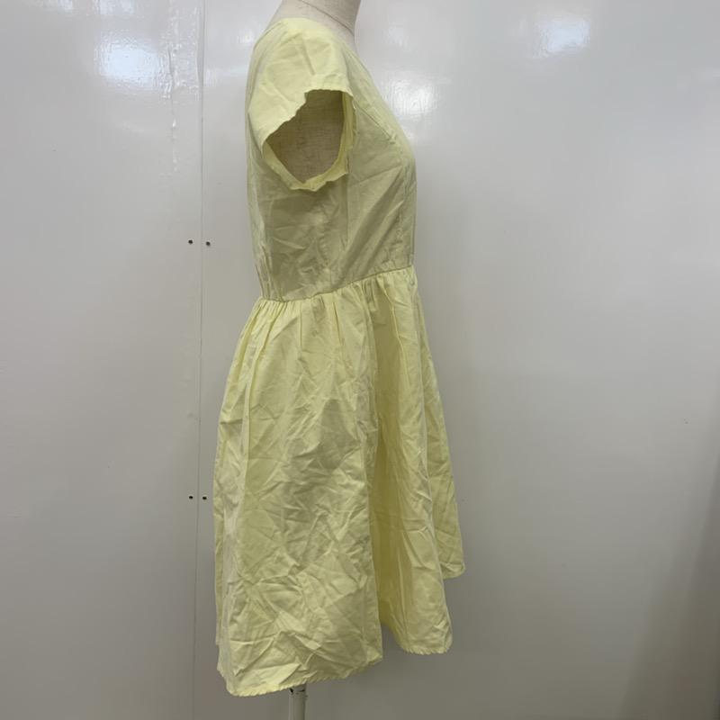 イーハイフンワールドギャラリー E hyphen world gallery ワンピース ワンピース チュニック 半袖 FREE 無地 黄 / イエロー / レディース USED 古着 中古 10023830