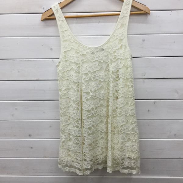 マウジー MOUSSY タンクトップ ノースリーブ タンクトップ 花柄レース FREE 花柄 白 / ホワイト / レディース USED 古着 中古 10023831