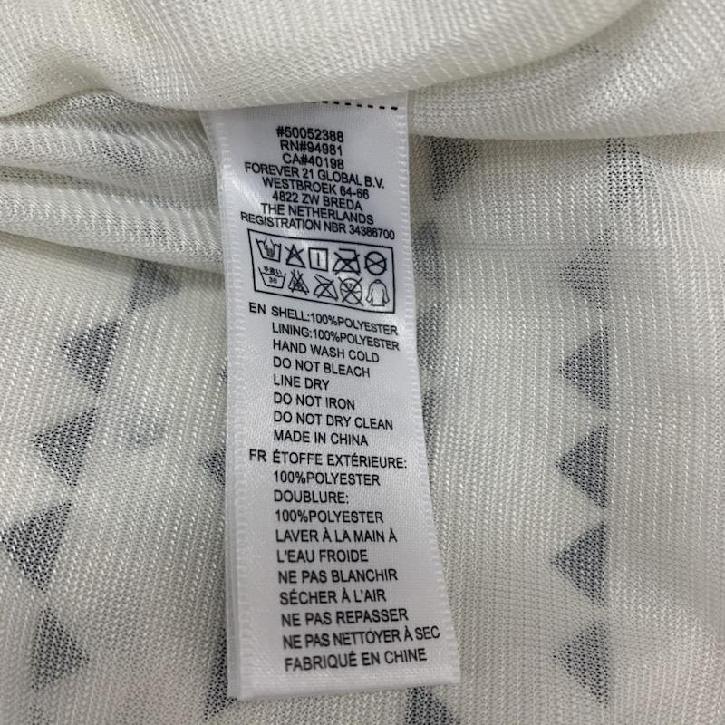 フォーエバー21 FOREVER21 ワンピース ワンピース ノースリーブ 総柄 S 白 / ホワイト / X 黒 / ブラック / レディース USED 古着 中古 10023837