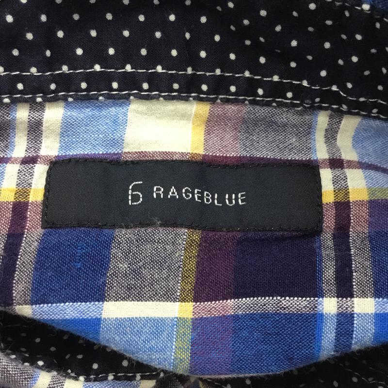 レイジブルー RAGEBLUE シャツ、ブラウス 七分袖 チェックシャツ M チェック 青 / ブルー / X 紫 / パープル / X アイボリー / アイボリー / X 黄 / イエロー / メンズ USED 古着 中古 10023867