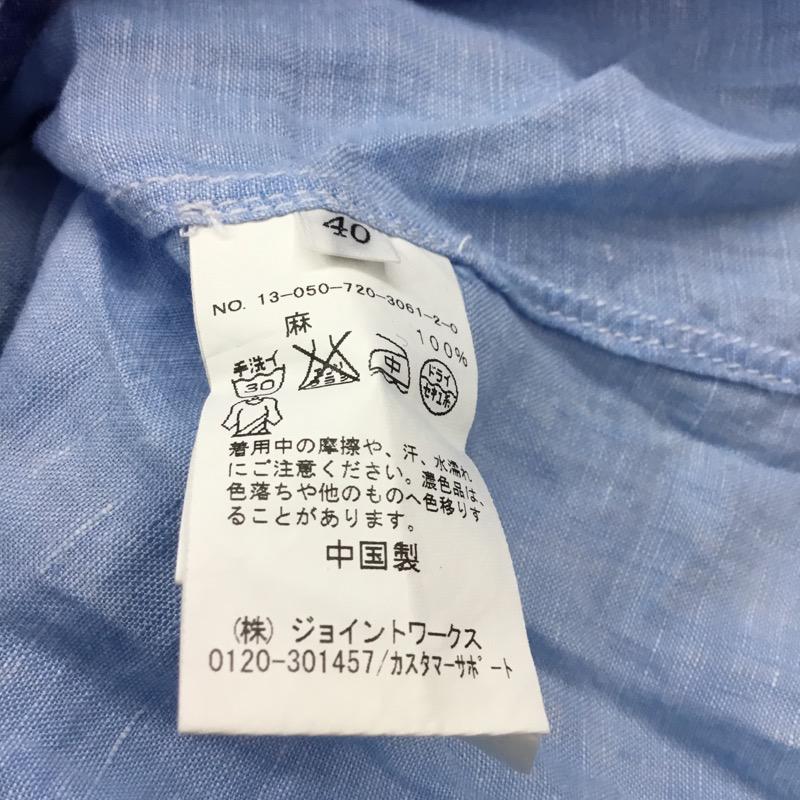 シンプリシテェ Simplicite シャツ、ブラウス 七分袖 カジュアルシャツ 無地 40 無地 水色 / ライトブルー / メンズ USED 古着 中古 10024077