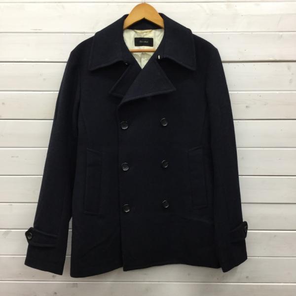 ブルーワーク BLUE WORK コート ピーコート アウター 無地 紺 / ネイビー / メンズ USED 古着 中古 10024152