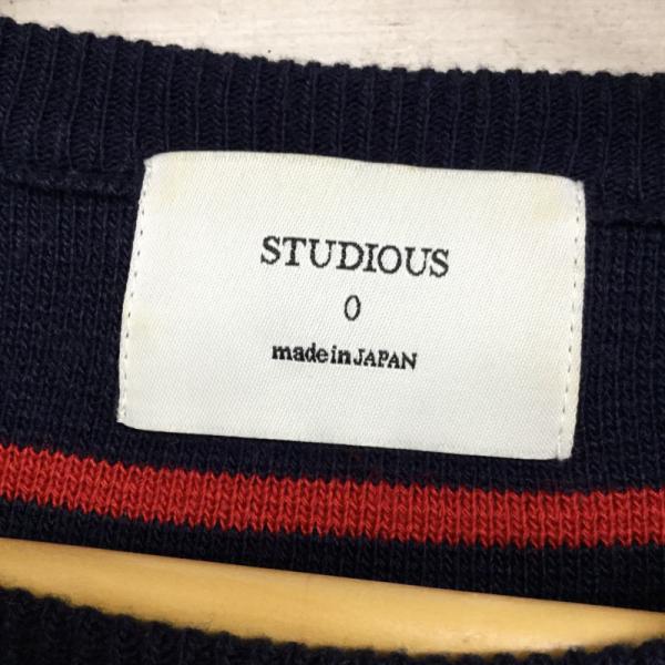 ステュディオス STUDIOUS ニット、セーター ニット セーター ボーダー 0 ボーダー柄 紺 / ネイビー / X 赤 / レッド / レディース USED 古着 中古 10024290